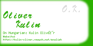 oliver kulin business card